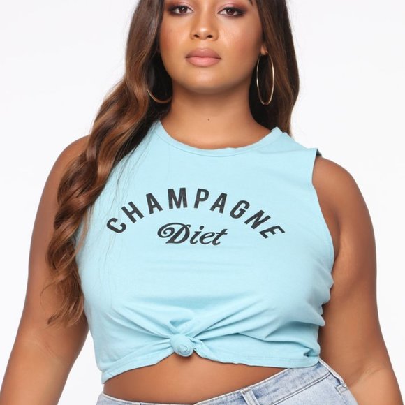 Champagne Calories Tank Top - Blue - Picture 1 of 5